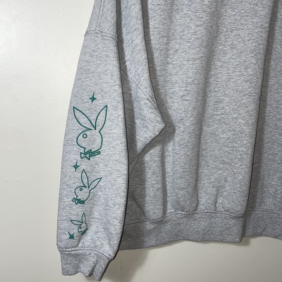 PacSun Playboy Club Crew Neck Sweatshirt Medium Grey Groovy Retro VTG look font - Picture 4 of 8